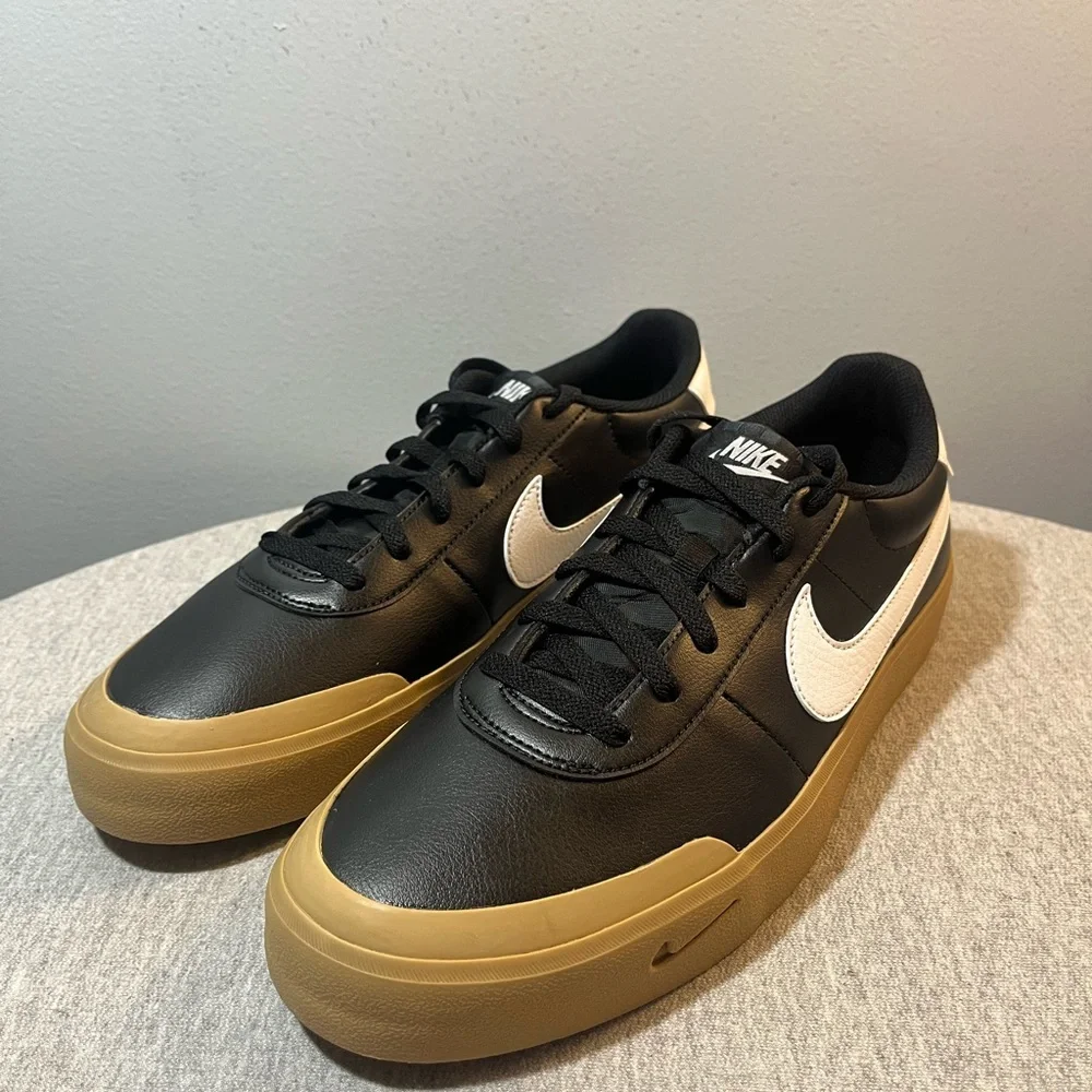 Nike Court Shot Black White Gum Bottom Sneaker Men's Shoe Size 11 FQ8146-003 - Picture 9 of 11